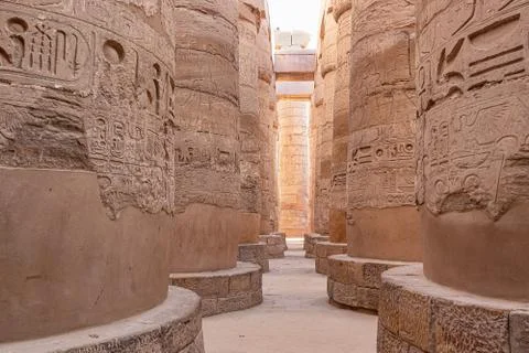 The Karnak Temple Complex in Luxor, commonly known as Karnak, comprises a vast Stock Photos