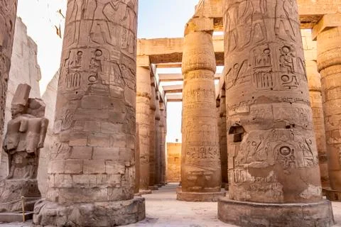 The Karnak Temple Complex in Luxor, commonly known as Karnak, comprises a vast Stock Photos