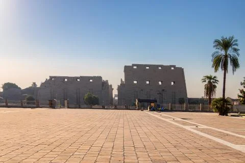 The Karnak Temple Complex in Luxor at sunrise, commonly known as Karnak, Stock Photos