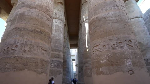 Karnak Temple Great Columns Video Stock Footage 293104030