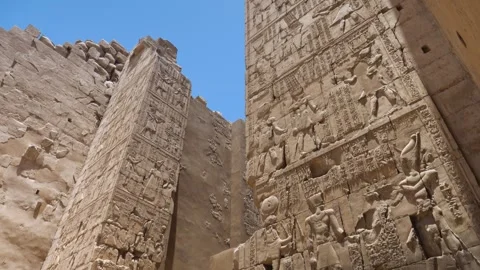 Karnak temple hieroglyphs Video stock 244736714