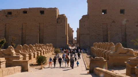 Karnak Temple in Luxor, Egypt. Two shots! Stock Footage 96218400