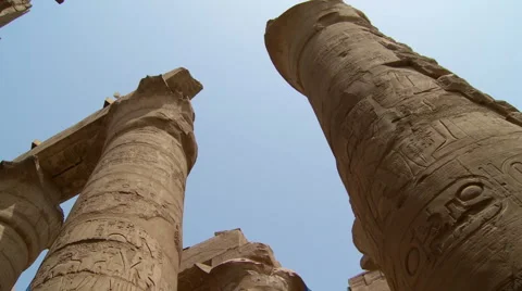 Karnak Temple Tilt and Pan Stock Footage 1099142