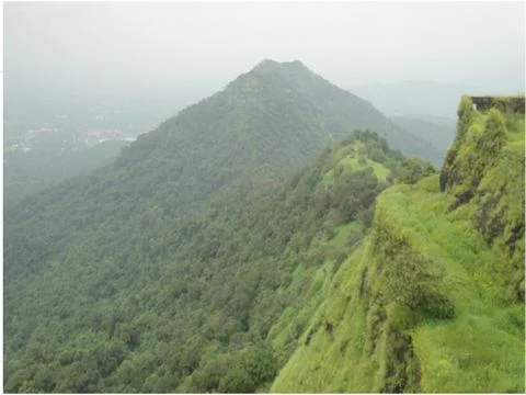 Karnala Forest greenary with beautiful mountains Foto stock