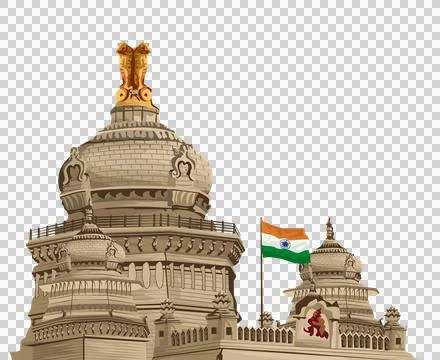 Karnataka Assembly Building Illustrazione stock