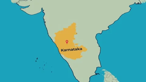 Karnataka Map Animation Locator Zoom 4K Motion Graphic Stock Footage 341273110