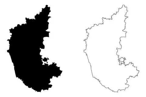 Karnataka map vector.... Stock Illustration