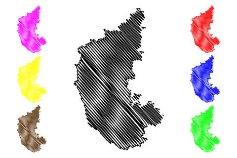 Karnataka map vector.... Stock Illustration