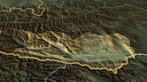 Kärnten, Austria - highlighted. Physical 库存插图