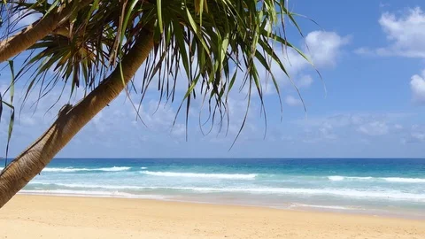 Karon Beach, Phuket, Thailand on a beautiful sky and sea Stock Footage