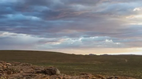 A Karoo landscape and clouds Stock Footage 60006330