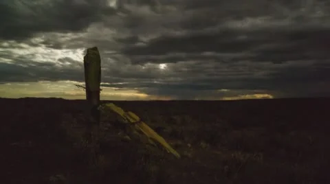 A Karoo landscape at sunset Stock Footage 59846679