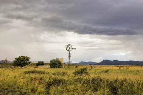 Karoo windmill landscape, Eastern Cape, South Africa Fotos de archivo