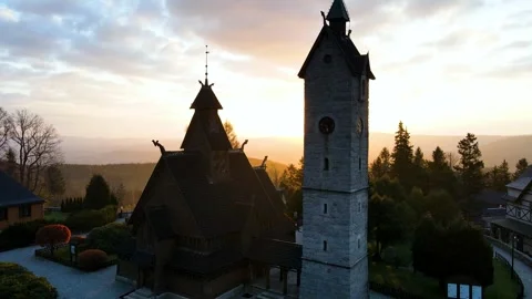 Karpacz Wang Temple Stock Footage 304316449