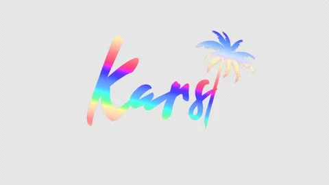 Kars. Multicolor gradient bright contrast text. Alpha channel. 4K video Stock Footage 154285892