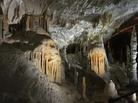 Karst cave in Postojna Stock Photos
