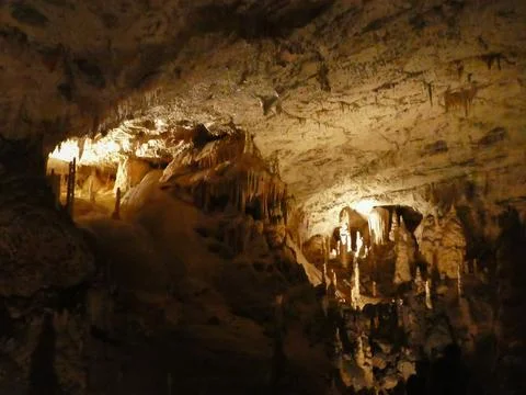 Karst cave in Postojna Stock Photos