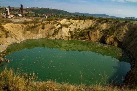 Karst failure in Solotvyno Stock Photos