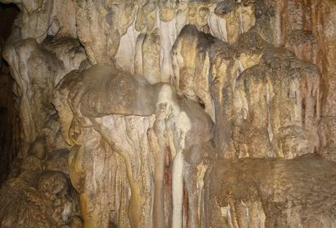 Karst formations in the cave. Stock Photos