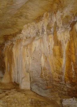 Karst formations in the cave. Stock Photos