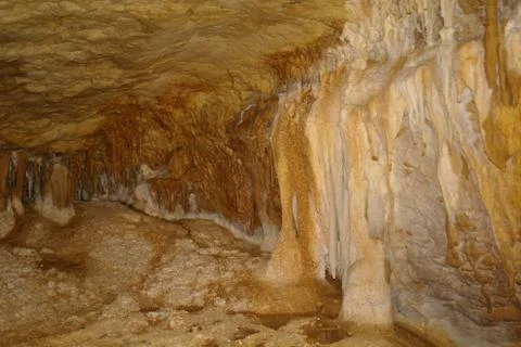 Karst formations in the cave. Stock Photos