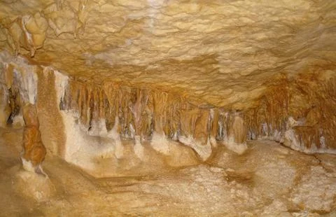 Karst formations in the cave. Stock Photos