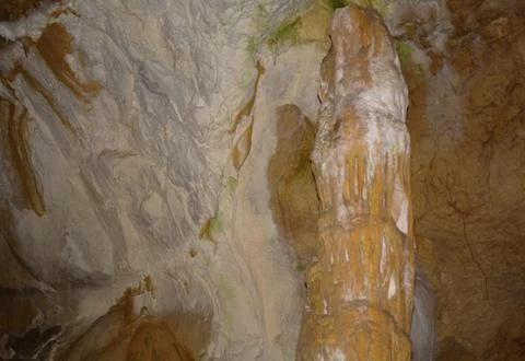 Karst formations in the cave. Stock Photos