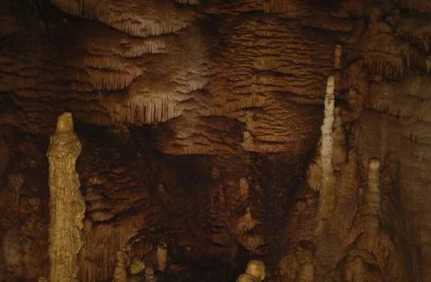 Karst formations in the cave. Stock Photos