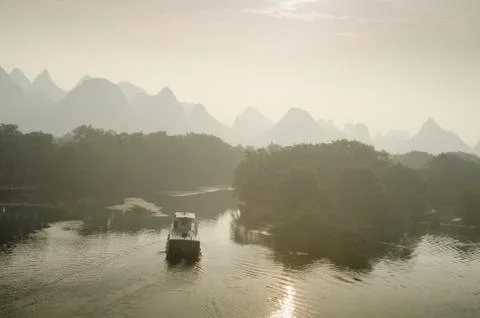 Karst mountain landscape and reflection Stock Photos