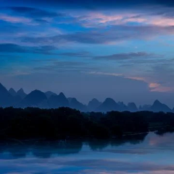 Karst mountain landscape and reflection Foto stock