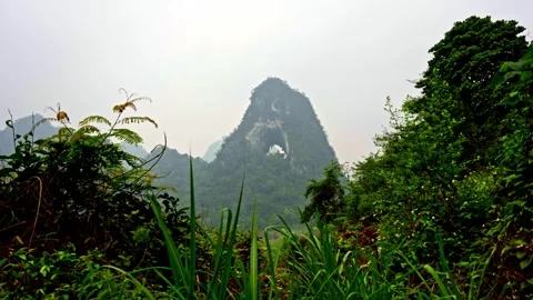 Karst Mountain Nui Mat Than Cao Bang Vietnam Video stock 344016119