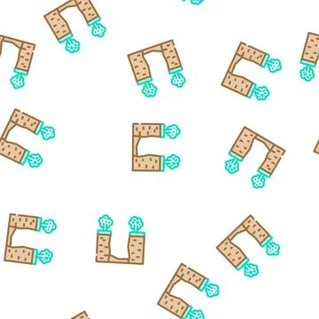 Karst sinkhole disaster vector seamless pattern Stock Illustration