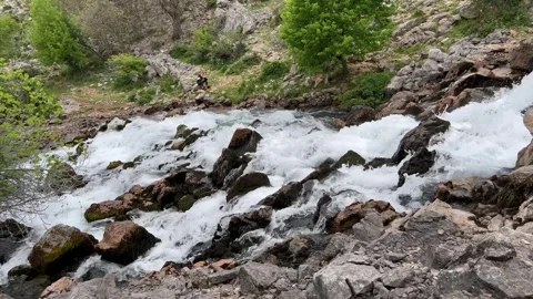 The karst spring of the Krupa River (Velebit Nature Park, Croatia) Stock Footage 297830601