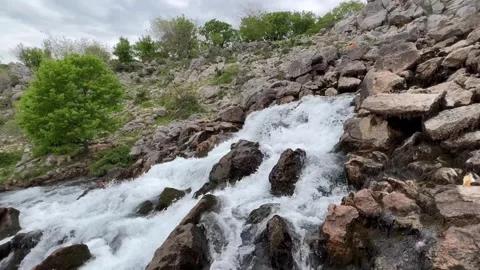 The karst spring of the Krupa River (Velebit Nature Park, Croatia) Stock Footage 297830616