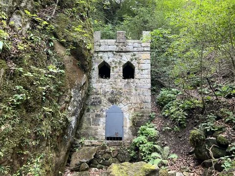 Karst spring in the Sneznik castle complex - Stari trg pri Lozu, Slovenia Stock Photos