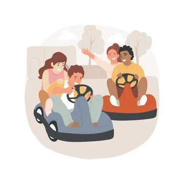 Kart racing isolated cartoon vector illustration. Ilustración de archivo