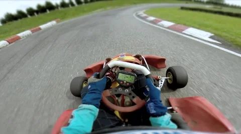 kart racing onboard view race karting Stock Video Pond5