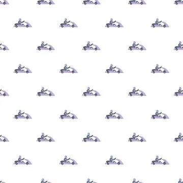 Kart racing sport pattern seamless background design Illustrazione stock