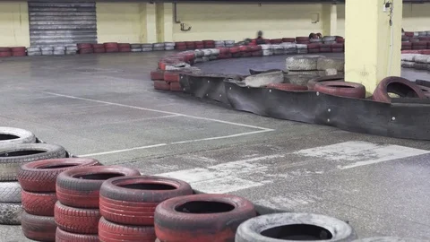Karting competition on a specialized track Stock Footage 127750602