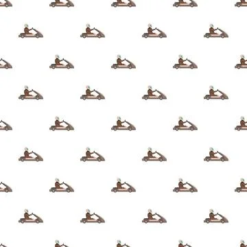 Karting racing design pattern with go karts Stock Illustration