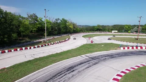 Karting track from above Stock Footage 204945331