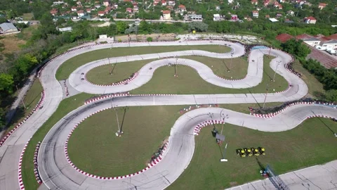 Karting track from above Stock Footage 204949906