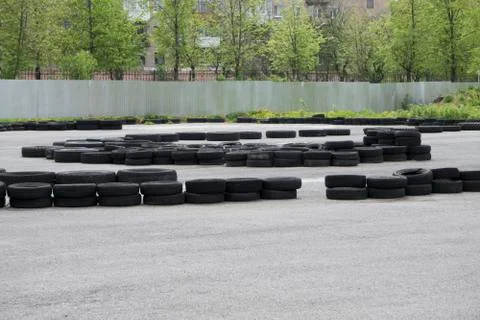 A karting track - front view. Stock Photos