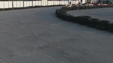 Karting track  by quadrocopter Stock Footage 67672705