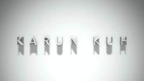 Karun Kuh 3D title animation with shadows on a white background Stock Footage 296001228