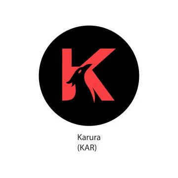 Karura crypto currency token vector logo company icon Stock Illustration