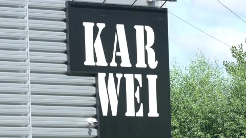 Karwei, hardware store brand in the Netherlands. Logo on facade. Stock Footage 318510936