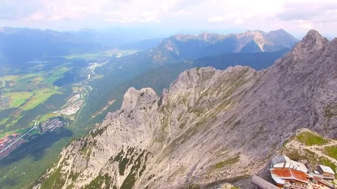 Karwendel cable car mountain station in Bavaria. Stock Footage 79719209