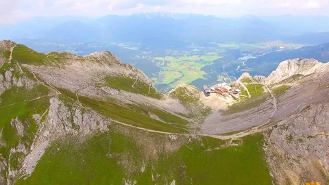 Karwendel cable car mountain station in Bavaria. Stock Footage 79720334