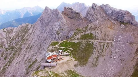 Karwendel cable car mountain station in Bavaria. Stock Footage 79725438